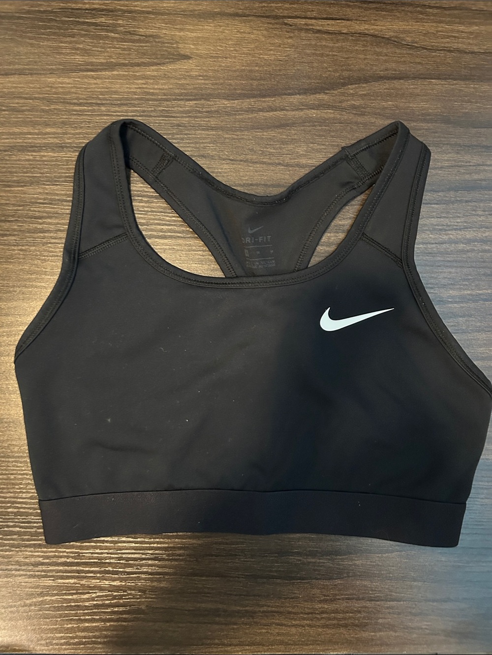Nike Black Sports Bra with White Swoosh